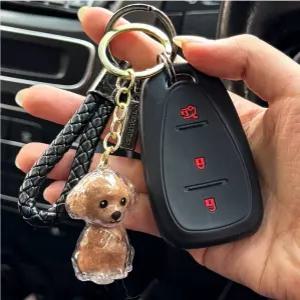 반려동물 털 보관함 메모리얼 강아지 키링 푸들 모양 투명 케이스