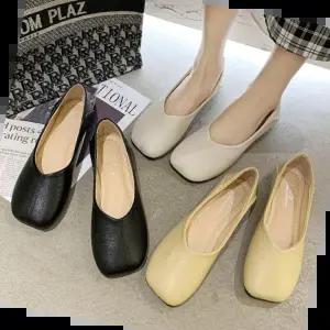 블로퍼 3컬러 여성사각코 플랫슈즈 뮬 여자단화