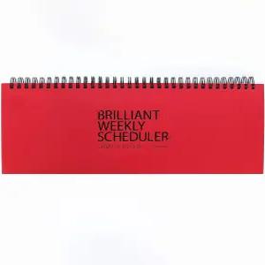 PAPERIAN 브릴리언트 주간 스케줄러 - 와이어바운드 언데이트 플래너 패드 스케줄러(빨간색)