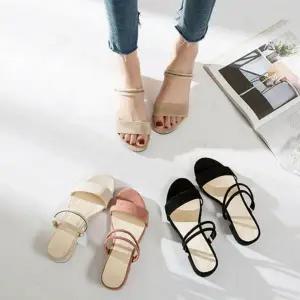 청키힐 YT111188 인기 여성 스트랩 여름 감성 샌들 스웨이드 패