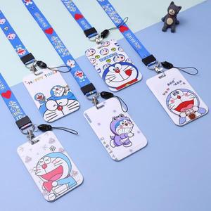 도라에몽 만화 카드 홀더 끈 애니메이션 휴대호환 패션 케이스 넥 스트랩 배지 ID 커버