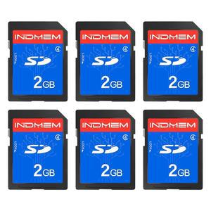 INDMEM SD 카드 2GB, 6팩 클래스 4 2GB 플래시 메모리 MLC 표준 디지털 카메라