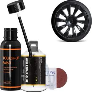 테슬라 모델 S/X/Y 20인치 인덕션/21 아라크니드/22 터빈 휠용 XTryfun Armor 블랙 림 터치업 페인트