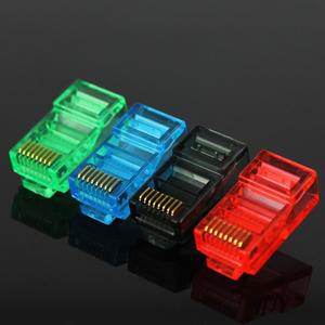 50/100PCS RJ45 이더넷 케이블 모듈 플러그 네트워크 커넥터 크리스탈 헤드 Cat5 컬러 금도금