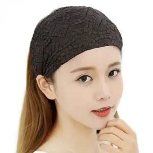 중년 여성용 일상 레이스 헤어밴드 머리띠 망사 시스루 밴드 여름 비니 두건