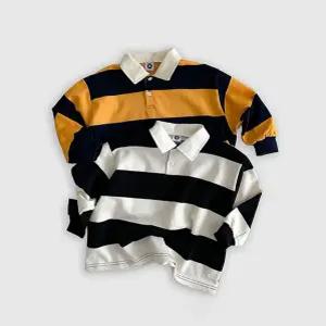 초등학생 주니어 긴팔 카라티 키즈 스트라이프 럭비 티셔츠 남아 데일리 스쿨룩 아동복쇼핑몰