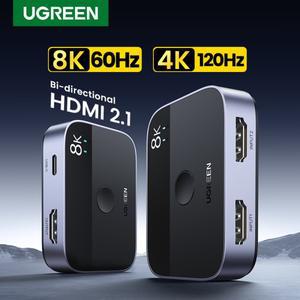 UGREEN HDMI 2.1 스플리터 스위치 8K 60Hz 4K120Hz 2 in 1 TV용 샤오미 Xbox 시리즈 X PS5 HDMI 호환 모니
