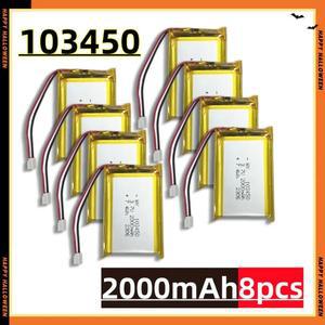 103450 3 7V 2000mAh 충전식 배터리 Jst PH 2 0mm 2pin 플러그 카메라 GPS 네비게이터 MP5 블루투스