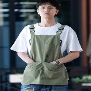 숏앞치마 작업복 주방 공방 미용 조끼 작업 짧은 카페 에이프런 앞치마 방수 바리스타 그린