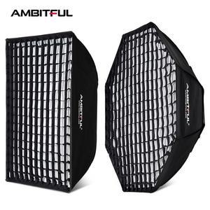 AMBITFUL 60X90CM 22X90CM 30X120CM 벌집 95CM 직사각형 BOWENS 35X160CM 소프트박스 팔각형 소프트박스용 플래시 STUDIO 그리드