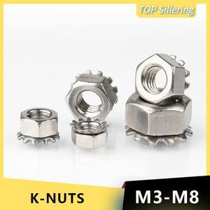K잠금 너트 304 스테인레스 스틸 Kep 멀티 기어 육각 M3 M4 M5 M6 M8 톱니 폴리 덴테이트 K-잠금