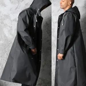 (moodoo) EVA 레인코트 심플 블랙색상 우비/남성/우의/오토바이/비옷/배달/방수/작업복/남자/판초/코트형