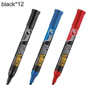(사각촉 흑색 12개) 슈퍼 유성 매직/매직펜/메직펜/매직팬/POP/POP펜/다용도/문구/사무실/유성펜/세트/검정