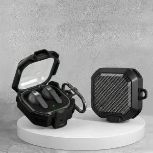 갤럭시 버즈4 프로 호환 원터치 잠금 카본패턴 케이스