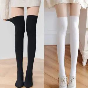 투톤 컬러 니하이 양말형 팬티스타킹 오버니삭스 페이크 스타킹