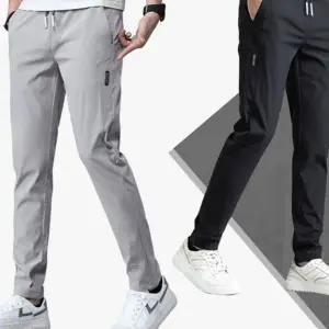 남성 슬림핏 바지 일자 스트레이트 데일리 남성 밴딩 바지 캐주얼 트레이닝 스포츠 운동