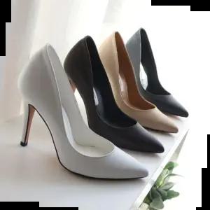 국내제작구두 국내제작 소가죽 뾰족코 빅사이즈 얇은굽 하이힐 킬힐Y