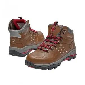 6인치 다용도 작업 안전화 브라운 지퍼형 와이드토 캡 중간굽 안전신발 현장화 와이드토캡