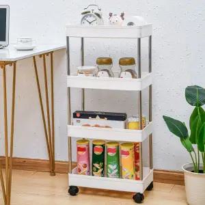 틈새 수납 트롤리 이동식 미니 선반 트레이 카트장 플라스틱서랍장 거실 3단 조립식 세탁실 코너 이동식장