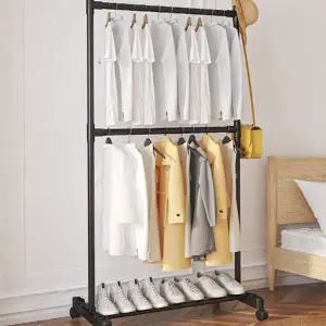바퀴형 행거 공간활용 선반형 싱글 이동식 행거 드레스룸 수납 옷걸이 수납장 방옷장 방문 의류 침실