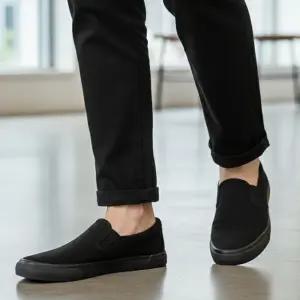 남성 유연한 밴딩 편안한 착화감 베이직 심플 가벼운 캔버스 스니커즈