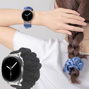 삼성 갤럭시 8 스트랩 40/44mm 여성용 스크런치 솔로 루프 시계줄, 클래식 밴드 팔찌, 워치 탄성 46