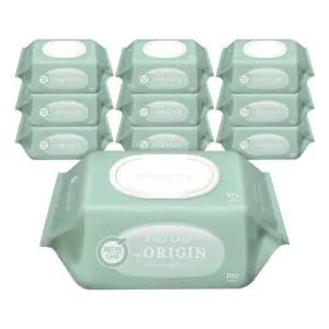 깨끗한나라 베이비케어 디 오리진 물티슈 캡 100매 10팩