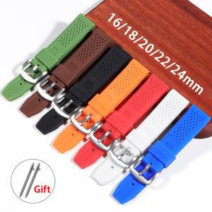 실리콘 스트랩 고무 시계 밴드, 범용 퀵릴리즈 손목 통기성 팔찌, 18mm, 24mm 22mm, 16mm, 20mm, 남녀공용,