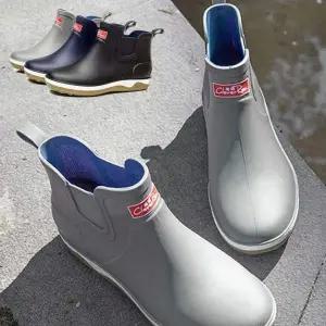 남성용 클래식 무광 방수 레인부츠 중간 발목 작업 장화