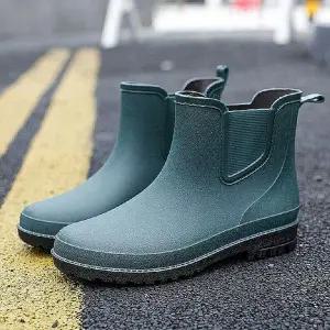 남성용 방수 레인 부츠 장마철 우천 데일리 신발