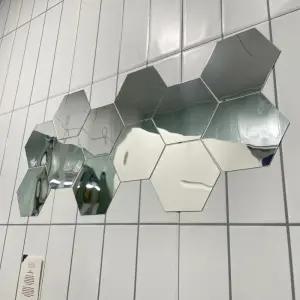 붙이는 12조각 아크릴 육각 거울 중형