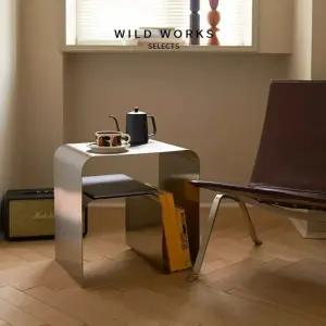 오아픽 11번가 스텐 사이드 테이블 거실 이동식 스테인리스 헤어라인 인테