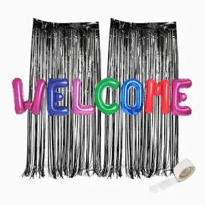 파티 풍선 은박풍선 웰컴컬러풀 커튼블랙세트 파티장식