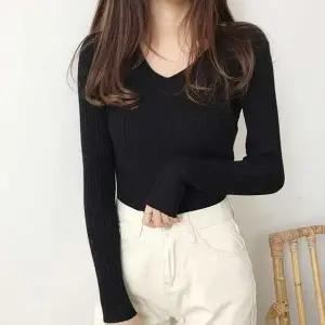 엄마 ASQ293H1 캐주얼 긴팔 데일리 패션룩 슬림핏 골지 니트티