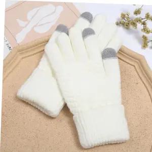 여자터치장갑 따뜻한 기모 니트와플 겨울 터치장갑