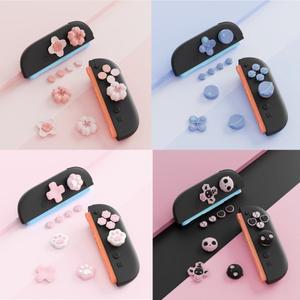 슈퍼  실리콘  D패드 크로스 버튼 ABXY 키 스티커 스킨 케이스 스위치 2/NS OLED 조이콘 썸스틱 그립 캡 커