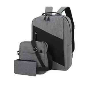 USB포트 사선백팩 미디백 파우치 세트 데일리 백팩