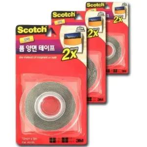 ( )3M 영구접착 고정 강력 양면 폼 테이프 불투명 3개 다용도 행사장 DIY