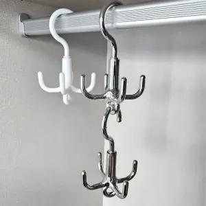 실버 소품걸이 360도 회전 네발 고리 멀티후크 2P 가방걸이 가방거치대