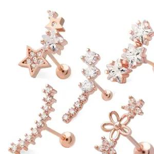 데일리피어싱 금침 큐빅 꽃 별 라인 스틱 귓바퀴 피어싱 14K