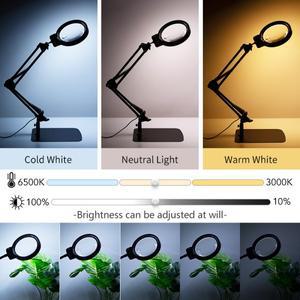 MARPOU LED 램프가 장착된 확대경 12X/30X  조명 3가지 색상 가능 USB 접이식 라이트 공예용