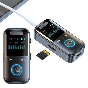 BT 5.4 수신기 무선 오디오 3.5mm 잭 AUX 어댑터 LED 디스플레이 포함 차량용 노트북 TV용