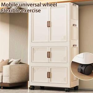 두꺼운 투명 접이식 수납장 가정용 간식 기숙사 옷 다층 박스 정리함