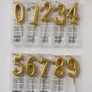 골드초 생일 케이크 골드 숫자 초 (파티 금색 )