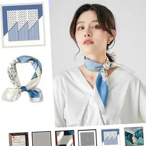 여성 스카프 포인트 라인 머리띠 여성 쁘띠 스카프 손잡이 실크스카프 꾸미기 데일리 목장식 헤어 패션