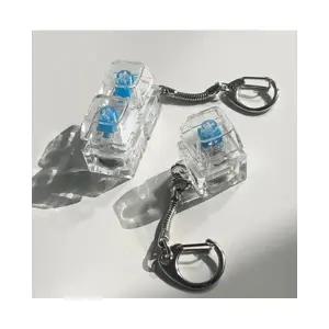 LED 키보드 키링 키캡 2구 투명 클릭커 제작 클리커 커스텀 딸깍이 빵 부자재