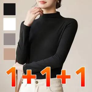 반목 폴라 티셔츠 여자 터틀넥 이너 긴팔 목티 3P