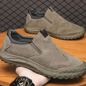 남성 캐주얼슈즈 드라이빙 끈없는 박음질 남성 로퍼 슈즈 편한 스웨이드 일상화 미끄럼 가벼운 클래식