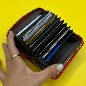 미니 지퍼 쿠폰 여성카드지갑 가죽 명함지갑 에이치플러스몰 아코디언 레드 홀더 지퍼형