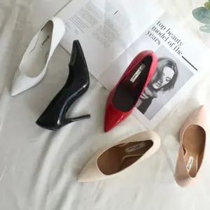 국내제작 에나멜 뾰족코 스틸레토 얇은굽 여성 하이힐Y reo7+9yUV